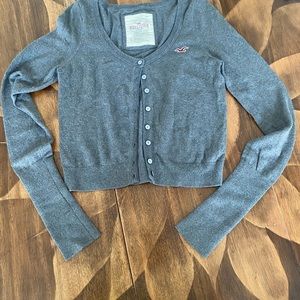 Last call! Gray, button down, Hollister cardi